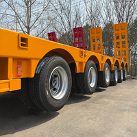 Semi-remorque à plateau bas extensible à 6 essieux avec suspension mécanique/pneumatique, capacité de transport jusqu'à 22 m pour équipements lourds