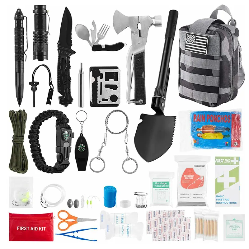 Portable 99 in 1 survival kit outdoor emergency Wilderness SOS tactical bag camping gear Travelling Adventure Equipment