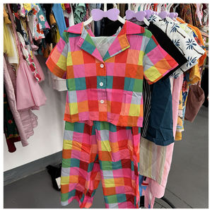 Conjunto de Verano para Niñas a la Moda, Camisa Lisa para Niñas con Falda Estampada, Conjunto de Ropa al por Mayor para Niñas en Verano - Product Image 3