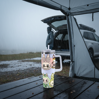Gobelet de voiture isotherme en acier inoxydable 304 de 40 oz, motif dessin animé monstre, logo personnalisé, pour sauna extérieur, portable, pour glace