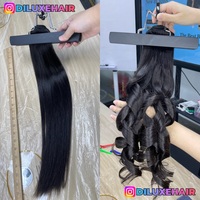 Cheveux Diluxe 100% naturels non traités, cheveux humains bruts vietnamiens, 10 à 32 pouces, lisses et soyeux, mèches à double trame.