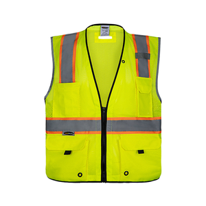 سترة متعددة الجيوب وظيفية عالية الجودة للتنفس من YIDAO ، ملابس عاكسة للتحذير المروري على الطرق السريعة - Product Image 4