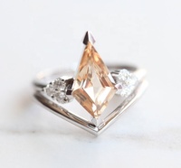 Nouvelle arrivée cerf-volant forme mousse Agate bijoux 925 en argent Sterling mode fête de mariage dame anneau ensemble