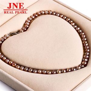Natural Pearl Necklace purple Round Beads purple Yuanbao Knot Pearl Necklace Mother's Day Gift for <strong>Elders</strong> - Product Image 1