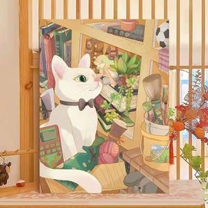 Kit de peinture à l'huile numérique DIY pour enfants avec pinceaux, art mural créatif pour chambre à coucher - Product Image 3