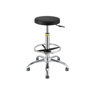 Chaise de tabouret à hauteur réglable en PU de meilleure qualité avec anneau de pied chaise de tabourets de laboratoire ESD pivotante