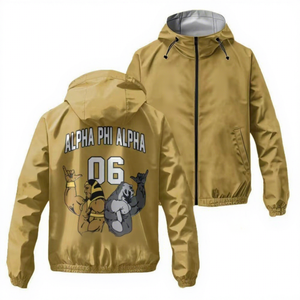 Chaqueta con Capucha Personalizada, Ligera, de Lana y Poliéster, con Estampado Teñido, Cierre Frontal con Cremallera, Delgada, Resistente al Viento, para Hombre, Servicio OEM - Product Image 1