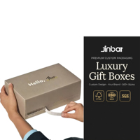 Boîtes en papier personnalisées Jinbar, écologiques, en kraft avec couvercle à fenêtre, pour la présentation de cosmétiques de luxe, de bijoux, vente au détail, certifiées FSC