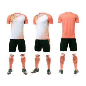 Camiseta de Fútbol Transpirable de Secado Rápido de Talla Grande de Alta Calidad a Precio de Fábrica, 100% Poliéster, Kits Completos en Naranja y Blanco para Club - Product Image 1