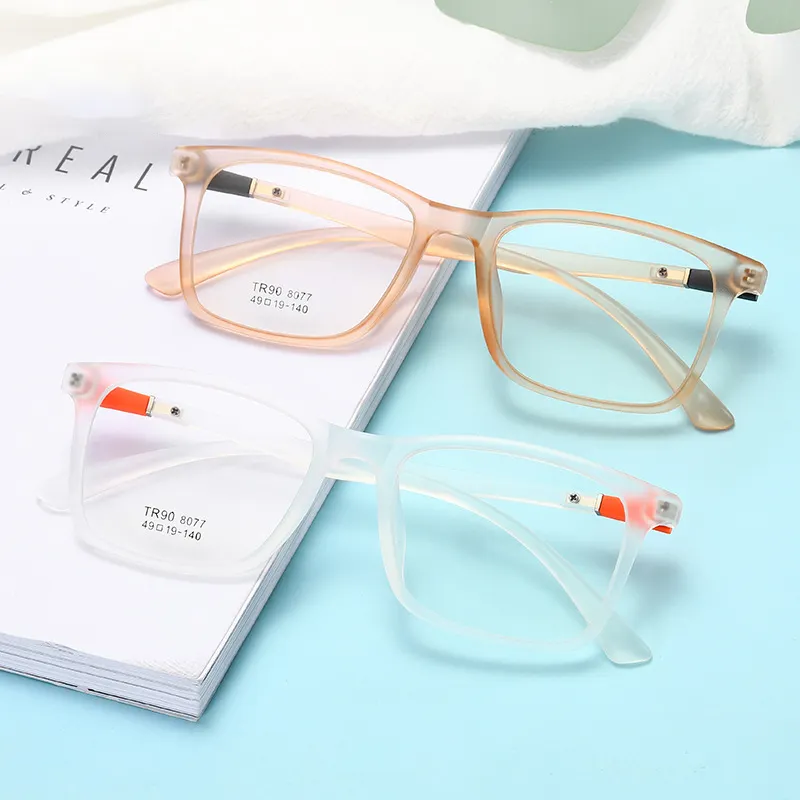 Square jelly color tr90 transparent wine red glasses frame new arrival colorful frame anti blue light glasses