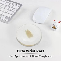 Tapis de souris rond transparent Kawaii en gel, motif dessin animé, avec repose-poignet, 100x100mm, pour le gaming, la maison et le bureau
