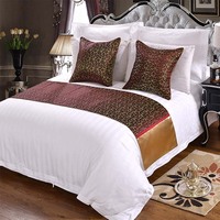Vente en gros d'usine, linge de lit d'hôtel, rayé blanc, housse de couette 100% coton avec taie d'oreiller pour hôtel 5 étoiles