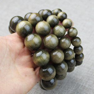 Wooden <b>Beads</b> 108-<b>Bead</b> Prayer <b>Beads</b> Round Sichuan Golden Nanmu Wood Ethnic Style Bracelet Jewelry - Product Image 2
