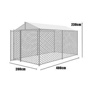 Cage lourde pour chiens <span class=keywords><strong>de</strong></span> 4x2x2.3m, niche d'extérieur <span class=keywords><strong>avec</strong></span> auvent, enclos pour animaux <span class=keywords><strong>de</strong></span> compagnie, parc <span class=keywords><strong>de</strong></span> <span class=keywords><strong>jardin</strong></span>, maison pour chiens - Product Image 6