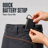 Pantalon de ski chauffant 7,4 V alimenté par batterie USB, imperméable, respirant, matelassé 2 couches, pour les amateurs de plein air