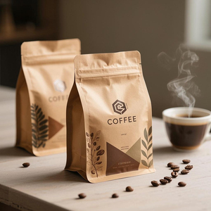 Kemasan teh kopi Logo kustom kualitas tinggi tas Mylar dapat dipakai ulang kantung berdiri ritsleting dengan katup untuk kemasan kopi dan teh makanan - Product Image 2