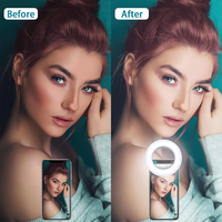 Accessoires de téléphone portable intelligent logo personnalisé universel rechargeable LED téléphone portable selfie anneau lumineux