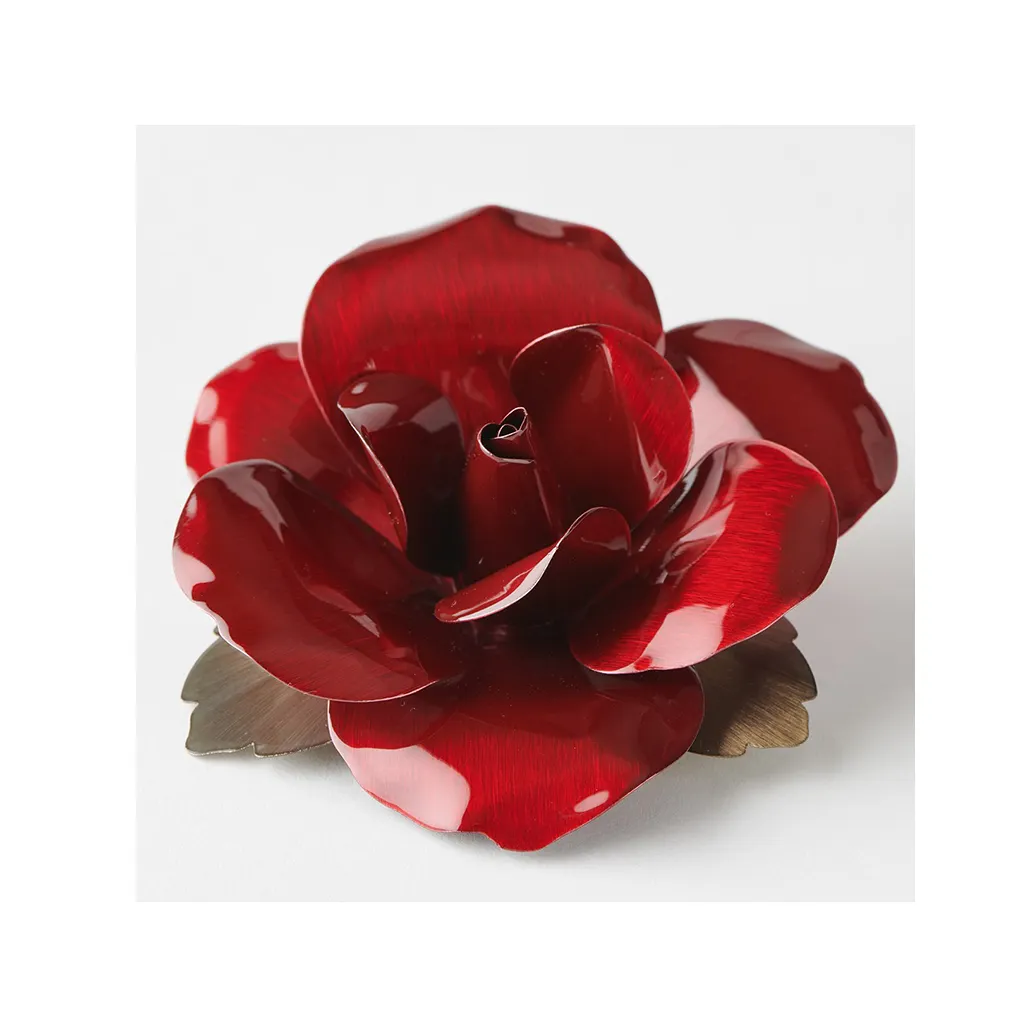 Manufacturer specialized magnetic logo red rose brooch women