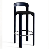 Tabouret de bar haut en bois massif de style vintage français, chaise de bar pour la maison, tabouret de bar design de style mid-century, tabouret haut avec dossier