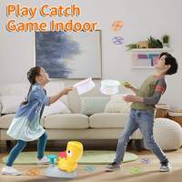 Jeu de lancer de disques volants en forme de canard mignon en plastique pour enfants, pour le plaisir en plein air et le développement de la coordination œil-main