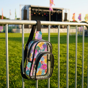 Sac bandoulière transparent pour événements sportifs, approuvé pour les stades, avec imprimé floral personnalisé et longues sangles - Product Image 6