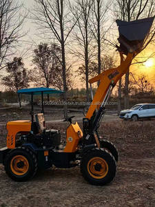 TOHO TH908 1500kg Mini chargeur frontal Système de marche hydrostatique Petites chargeuses sur pneus Chargeur électrique à essence diesel - Product Image 3