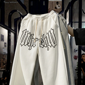 Nuovi <span class=keywords><strong>pantaloni</strong></span> <span class=keywords><strong>bianchi</strong></span> di lusso di moda di strada Waffle <span class=keywords><strong>in</strong></span> <span class=keywords><strong>maglia</strong></span> schiumante <span class=keywords><strong>pantaloni</strong></span> sportivi dritti Waffle <span class=keywords><strong>pantaloni</strong></span> Casual da esterno uomo donna - Product Image 2