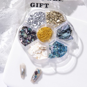 New 7-<b>Grid</b> Nail Decoration Accessories Talisman Mixed <b>Metal</b> Butterfly Shell Steel Ball Love Nail Art Supplies - Product Image 4