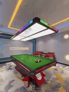 Lampe de <span class=keywords><strong>billard</strong></span> sans ombre, lustre personnalisé, éclairage de <span class=keywords><strong>billard</strong></span> à dent unique épaissi rouge, aluminium acrylique, <span class=keywords><strong>hauteur</strong></span> réglable, salle de sport - Product Image 2