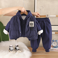 Ensembles de vêtements pour bébés garçons, 3 pièces, style décontracté, dessin animé, survêtements d'hiver, manteau + sweat-shirts + pantalons de survêtement, épaissis