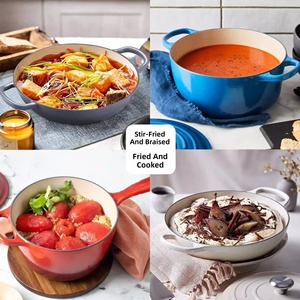 11pcs Enameled Cast Iron Cookware Set Non-stick Dutch Oven Pots and Pans Set Heavy Duty Casserole <b>Saucepan</b> with Lids - Product Image 2