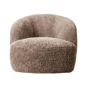 Sillón Giratorio Tapizado en Piel de Oveja <span class=keywords><strong>Luisa</strong></span> de HDC Luxurious, Sillón de Salón Hecho a Mano con Piel de Oveja para el Hogar, Hotel, Casa de Campo - Product Image 6
