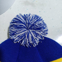Bonnet tricoté tendance en acrylique de haute qualité avec logo personnalisé, bonnets d'hiver chauds, unis, teints, avec pompon