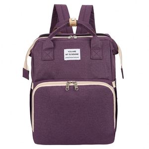 Mochila de nailon impermeable para mujer al por mayor con cierre de cremallera y cinturón con amortiguación de aire, bolsa de viaje para madres en movimiento, cuna portátil para bebé - Product Image 1