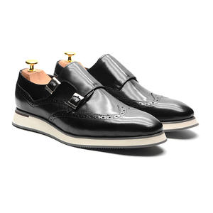 Oxfords carrés pour hommes sur mesure haut de gamme pour les affaires, avec dessus en cuir véritable, semelle extérieure en caoutchouc antidérapante, décontracté populaire - Product Image 6