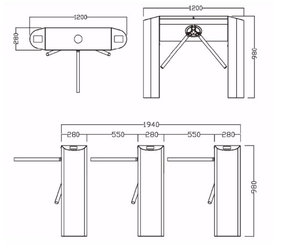 Uzun köprü Tripod turnike kapısı - Product Image 6