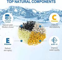 Filtre à eau pour robinet de baignoire et de douche, adoucisseur d'eau dure, élimine les contaminants, le chlore/le fluorure, améliore la peau/les cheveux/les ongles, douche