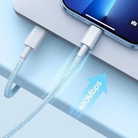 Cable de Datos Tipo C de Nailon de Alta Velocidad, 60w, Supercarga, Adaptador USB-C para Teléfono 16 15 14 Pro, Mejor Venta 2026