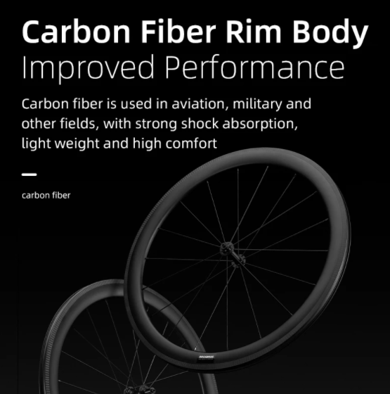 ROCKBROS カーボンバイクホイールセット 38mm 50mm 開口リム 自転車用