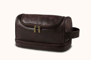 Unisex Simple PU Leather <b>Toiletry</b> <b>Bag</b> Zipper Convenient Hand Cosmetic <b>Bag</b> Featuring Fashionable Letter Hook Unisex Convenient - Product Image 5