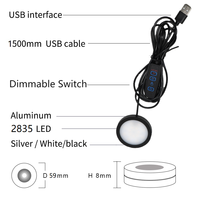 Kit de lampe LED pour imprimante 3D Sunssy 3W Bambu Lab 001, mini lampe à panneau USB LED à intensité variable, 3 couleurs changeantes, lumière ronde