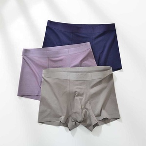 กางเกงในบ็อกเซอร์ผ้าฝ้ายเอวสูงของผู้ชายกางเกงบ็อกเซอร์ผ้าคอตตอนแท้ดูดซับเหงื่อสวมใส่สบายแห้งเร็ว - Product Image 2