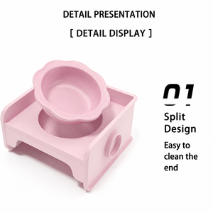 Gamelle surélevée modulaire carrée <span class=keywords><strong>pour</strong></span> <span class=keywords><strong>chat</strong></span> avec <span class=keywords><strong>bol</strong></span> en céramique, distributeur de nourriture surélevé à fixation rapide <span class=keywords><strong>pour</strong></span> la protection du cou, <span class=keywords><strong>anti</strong></span>-<span class=keywords><strong>vomissement</strong></span>, <span class=keywords><strong>pour</strong></span> plusieurs chats - Product Image 4