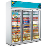 Armoire à boissons à 3 portes écoénergétique, idéale pour les bars, les cafés et les garde-manger de bureau