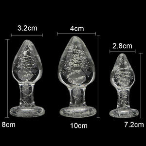 Tapón Anal de Vidrio Luminoso de Diseño Grueso en 3 Tamaños para Adultos - Product Image 6