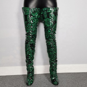 Bottes hautes <span class=keywords><strong>pour</strong></span> <span class=keywords><strong>femme</strong></span> avec fermeture éclair sur le côté, cuissardes hautes, à bout rond, antidérapantes, de grande taille 47, nouveau Style - Product Image 3