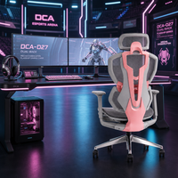 Chaise de Gaming Ergonomique en Maille avec Accoudoirs 4D Exosquelette Mecha, Siège Coulissant, Vérin à Gaz Classe 4, Base en Aluminium, Chaise de Bureau Informatique