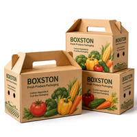 Boîtes d'emballage pour fruits et légumes en carton ondulé, personnalisées, imprimées, en matériaux recyclés, imperméables, avec gaufrage et logo, vente en gros