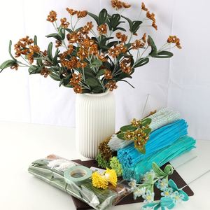 Mixed Texture Pipe Cleaner Flower <b>Kit</b> Glitter Fuzzy Makesbouquet for 5 Color Choices - Product Image 2