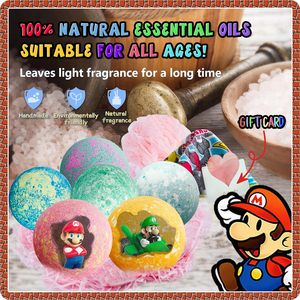 Juego de regalo de bombas de baño orgánicas Supbec XXL, aceites esenciales naturales, bombas de baño de Mario, regalo para niños con sorpresa en el interior - Product Image 6